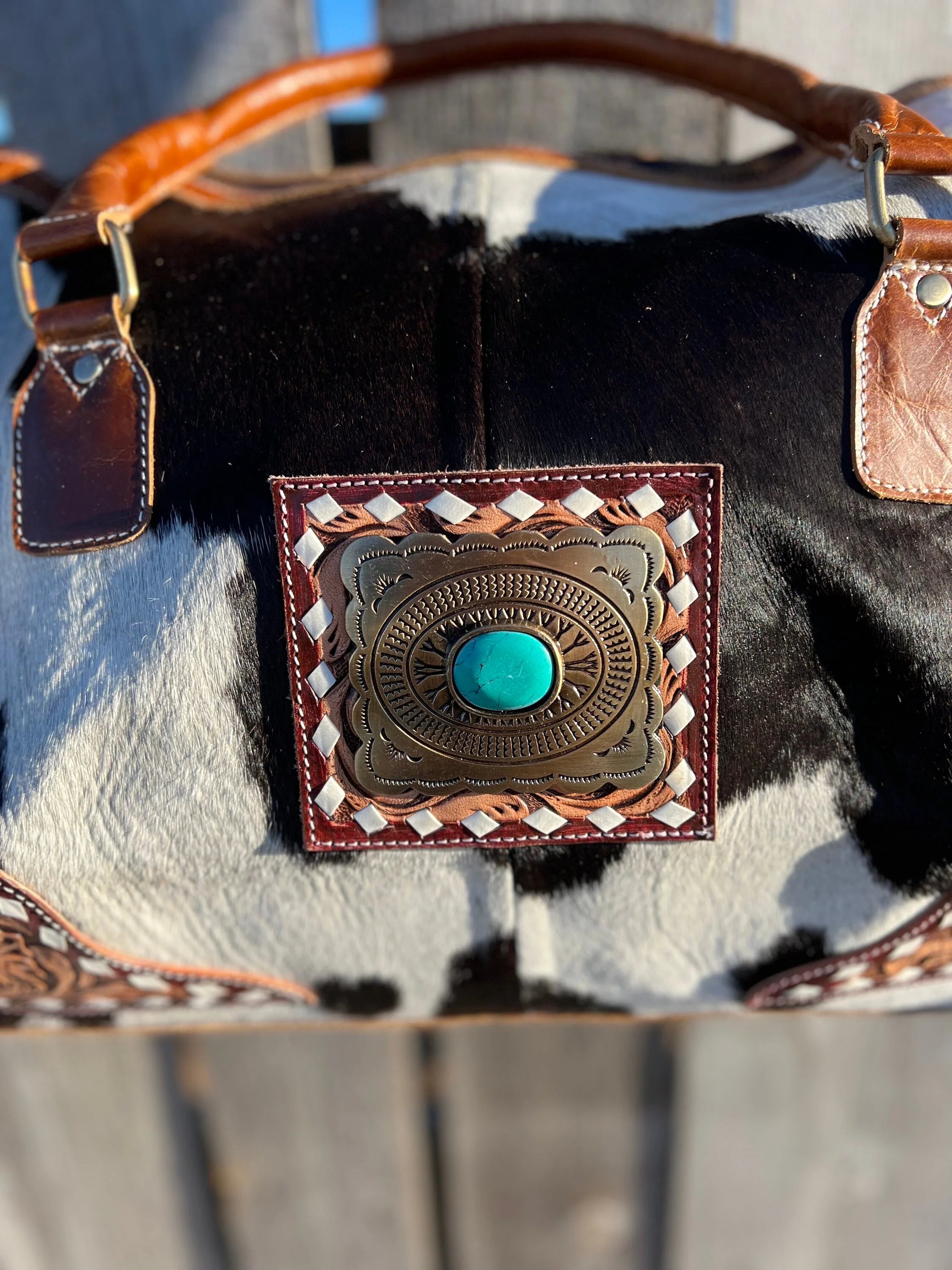 Concho Cowhide Duffel Bag
