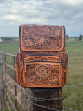 Leather Tooled Diaper Bag Backpack