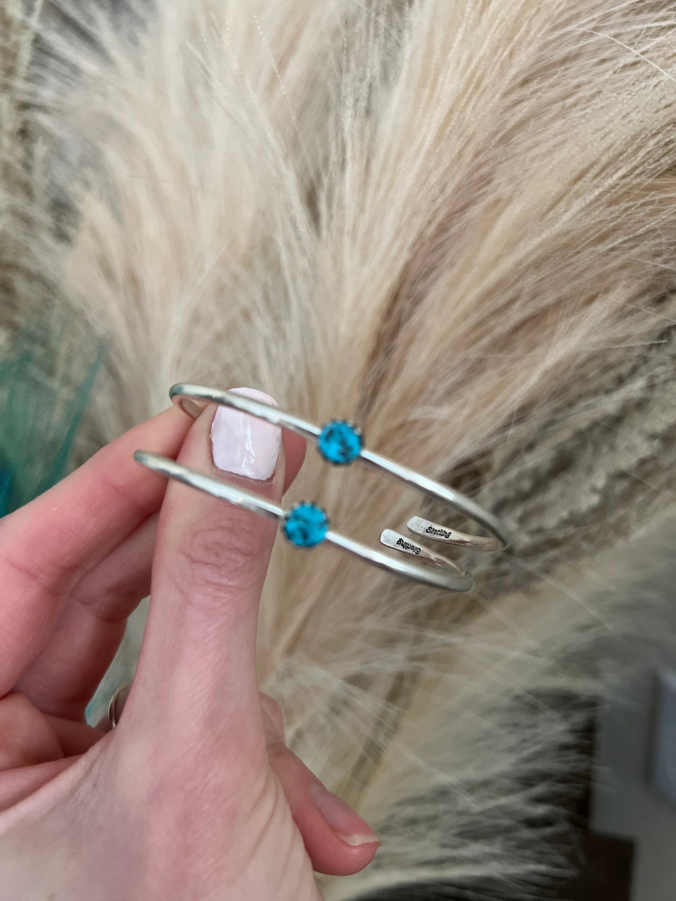 Dainty genuine turquoise bracelet