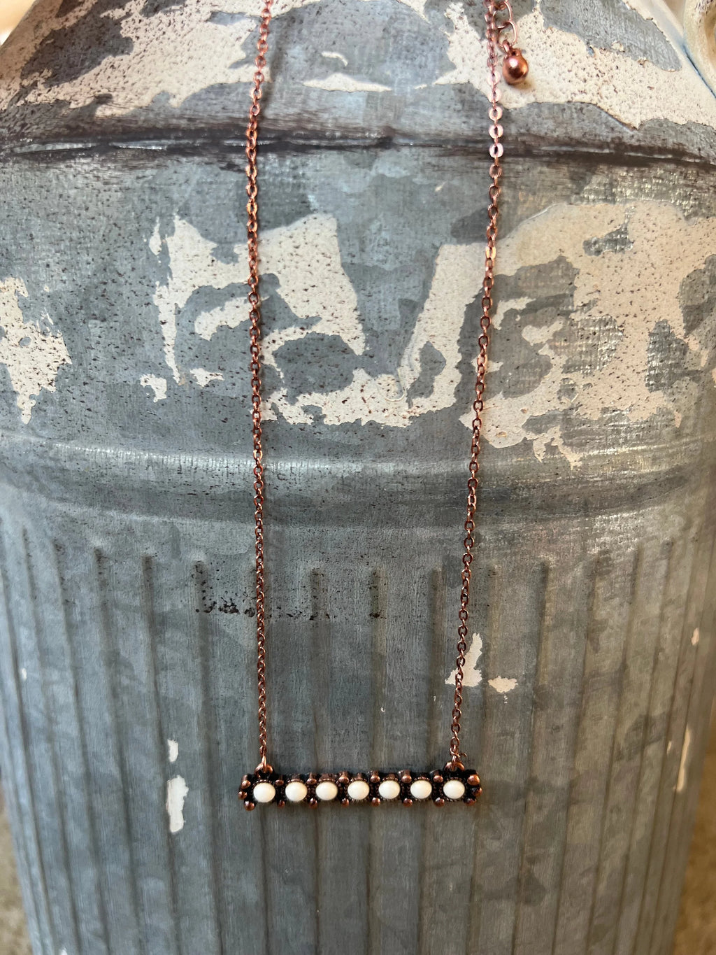 Copper & Ivory Bar Necklace Set