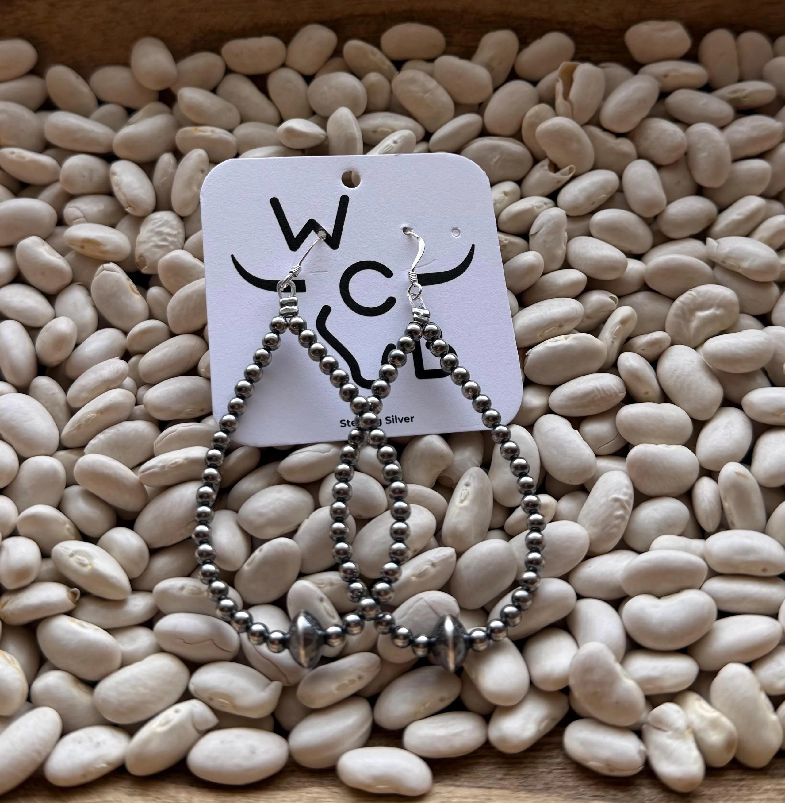 Sterling Silver Navajo Pearl Teardrop Earrings