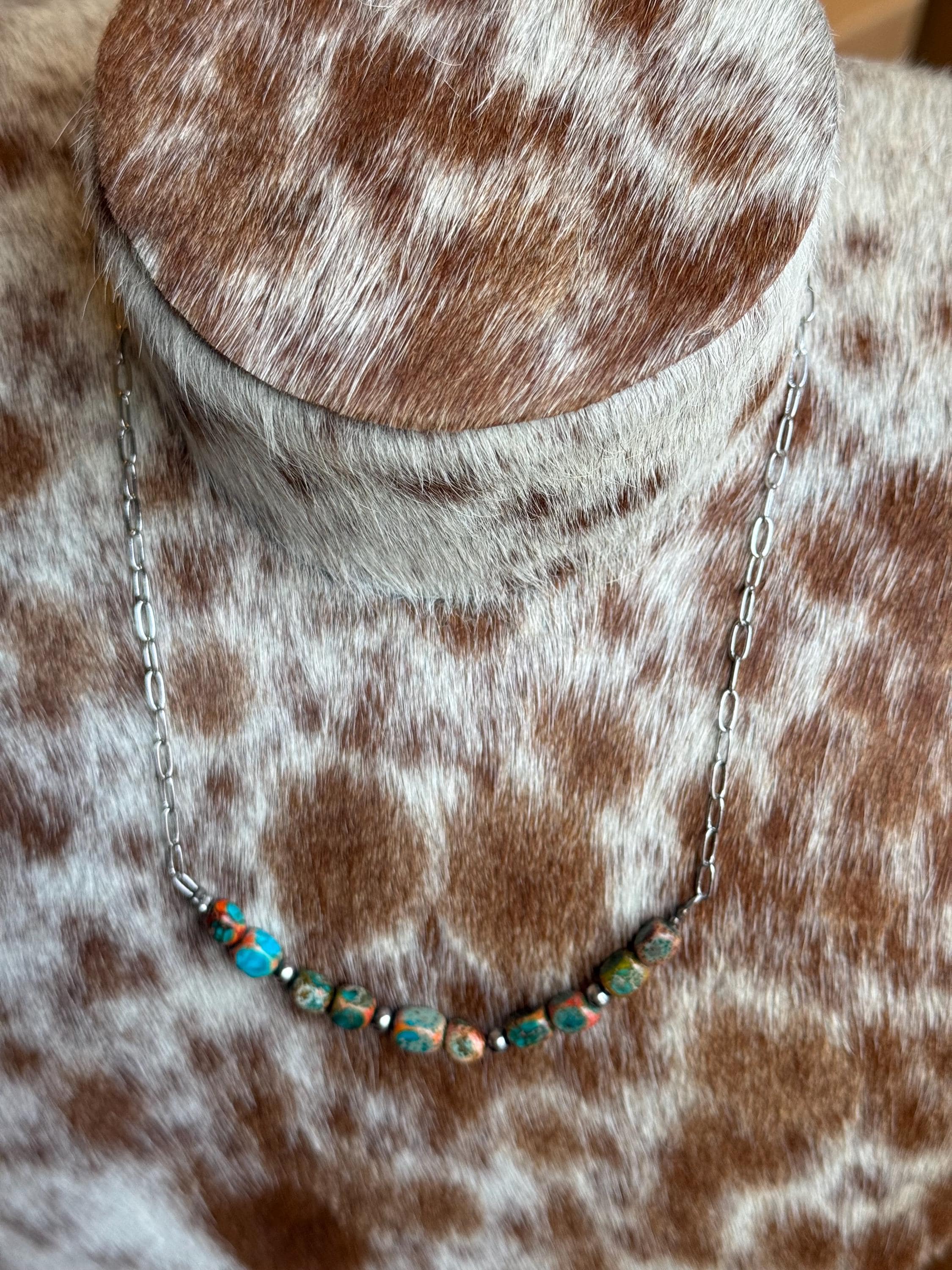Sterling silver & Verascite Sea Sediment Choker