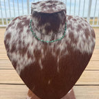 Green nugget turquoise choker