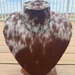 Green nugget turquoise choker