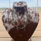Beaded flat natural turquoise with sterling silver pearls