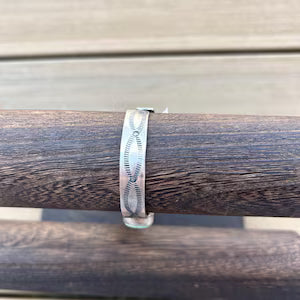 Stamped turquoise cuff