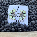 Palomino flower half cluster stud earrings