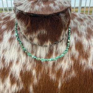 Green nugget turquoise choker
