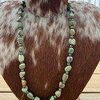 Beaded turquoise necklace with sterling silver