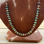 Green rondelle turquoise with cream shells