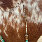 Green rondelle turquoise with cream shells