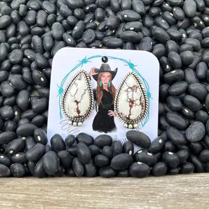 White Horse stud earrings