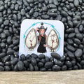 White Horse stud earrings