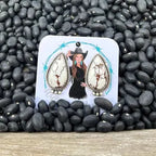 White Horse stud earrings