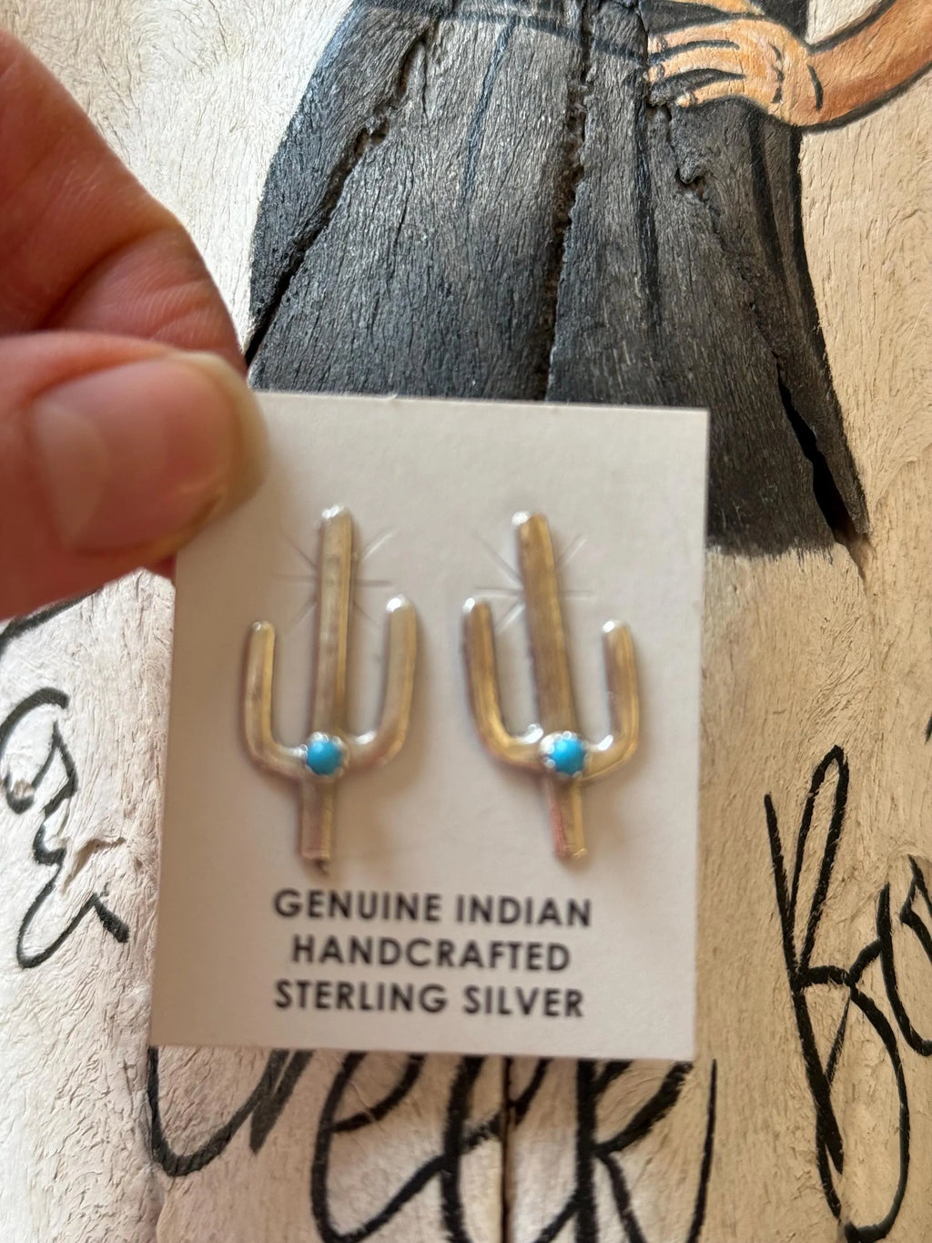 Sterling Silver Cactus Earrings